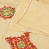 Sanskriti Vintage Cream Sarees Blend Silk Hand Beaded Craft Fabric Premium Sari