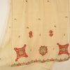 Sanskriti Vintage Cream Sarees Blend Silk Hand Beaded Craft Fabric Premium Sari