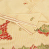 Sanskriti Vintage Cream Sarees Blend Silk Hand Beaded Craft Fabric Premium Sari