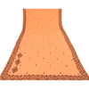 Sanskriti Vintage Peach Saree Pure Georgette Silk Hand Embroidery Sustainable Fabric Kundan Sari