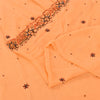 Sanskriti Vintage Peach Saree Pure Georgette Silk Hand Embroidery Sustainable Fabric Kundan Sari