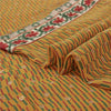 Sanskriti Vintage Mustard Sarees Blend Georgette Embroidered Sari Craft Fabric