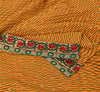 Sanskriti Vintage Mustard Sarees Blend Georgette Embroidered Sari Craft Fabric