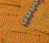 Sanskriti Vintage Mustard Sarees Blend Georgette Embroidered Sari Craft Fabric