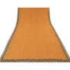 Sanskriti Vintage Mustard Sarees Blend Georgette Embroidered Sari Craft Fabric
