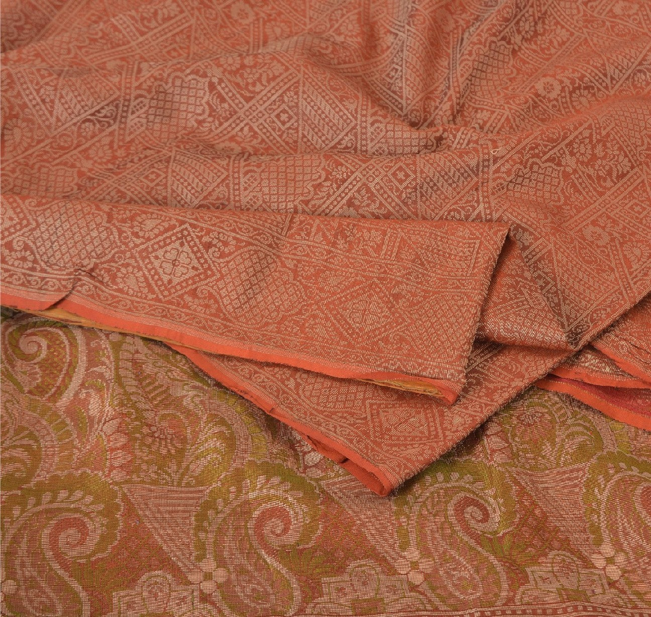 Sanskriti Vintage Indian Saree 100% Pure Silk Woven Sustainable Fabric Cultural Premium Sari