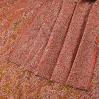 Sanskriti Vintage Indian Saree 100% Pure Silk Woven Sustainable Fabric Cultural Premium Sari