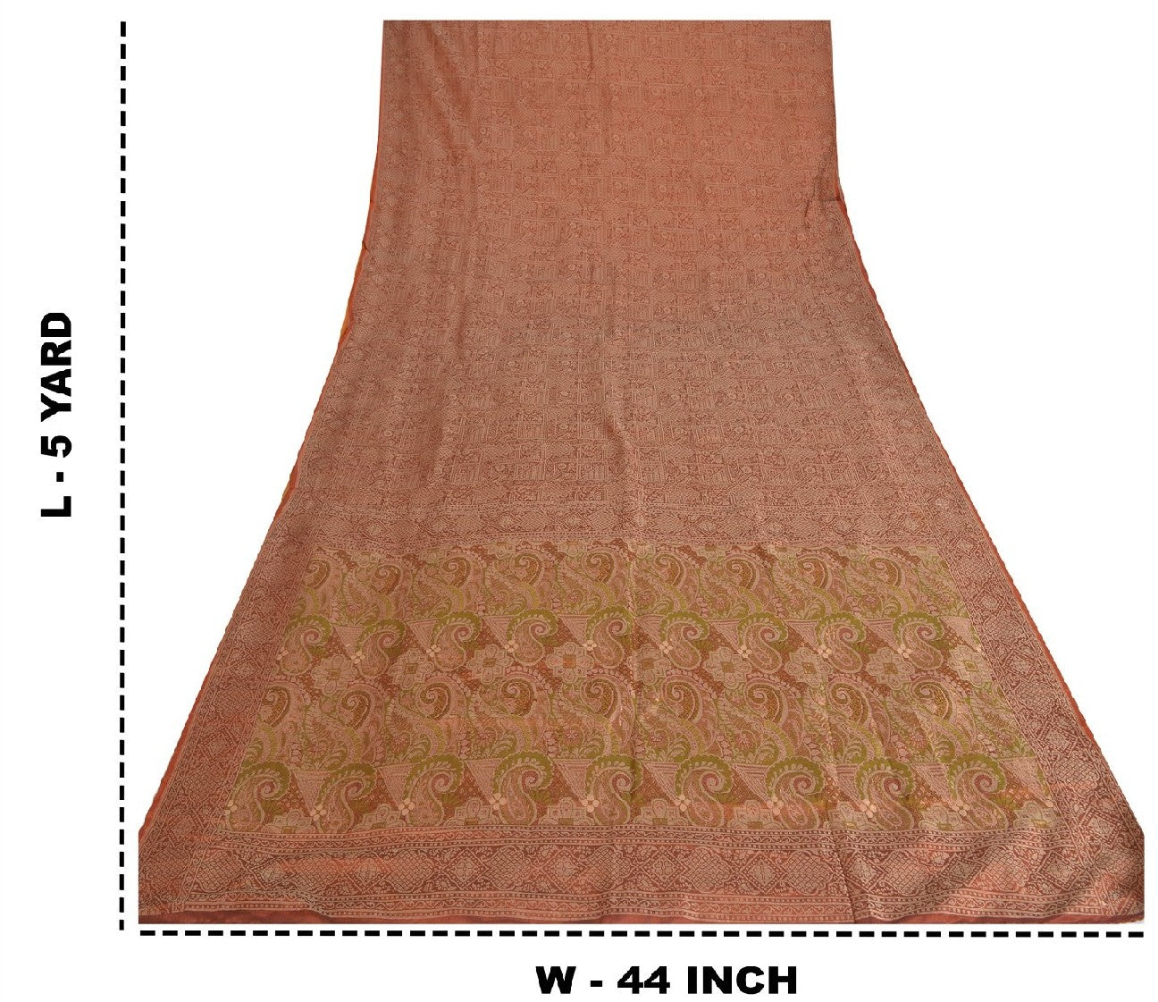 Sanskriti Vintage Indian Saree 100% Pure Silk Woven Sustainable Fabric Cultural Premium Sari