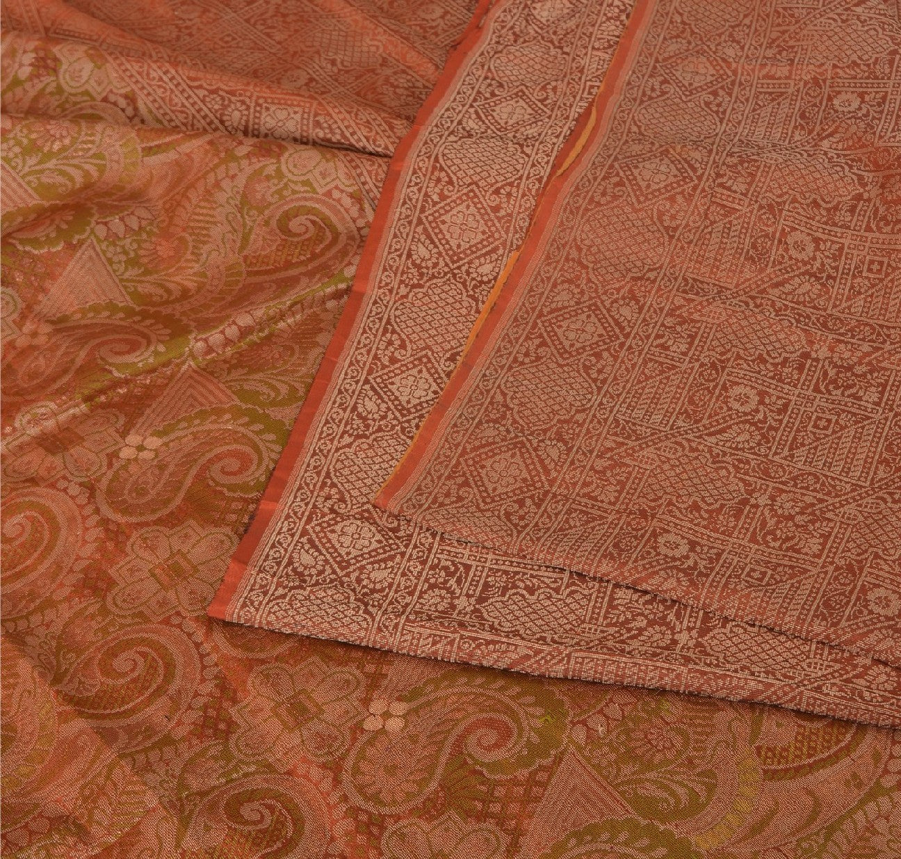 Sanskriti Vintage Indian Saree 100% Pure Silk Woven Sustainable Fabric Cultural Premium Sari