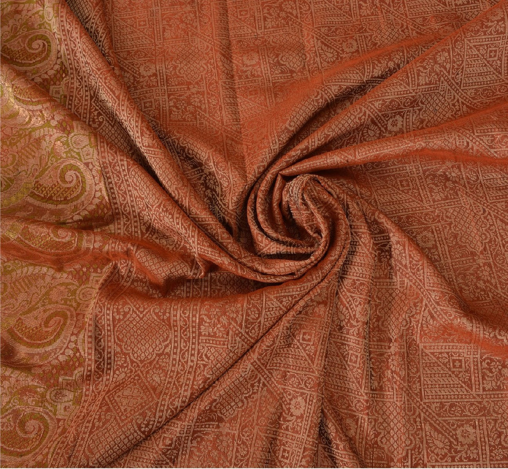 Sanskriti Vintage Indian Saree 100% Pure Silk Woven Sustainable Fabric Cultural Premium Sari