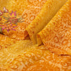 Sanskriti Vintage Indian Orange Saree 100% Pure Georgette Silk Hand Beaded Sustainable Fabric Premium Sari