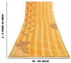 Sanskriti Vintage Indian Orange Saree 100% Pure Georgette Silk Hand Beaded Sustainable Fabric Premium Sari