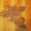 Sanskriti Vintage Indian Orange Saree 100% Pure Georgette Silk Hand Beaded Sustainable Fabric Premium Sari