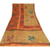Sanskriti Vintage Indian Sarees Pure Georgette Hand Beaded Printed Sari Fabric