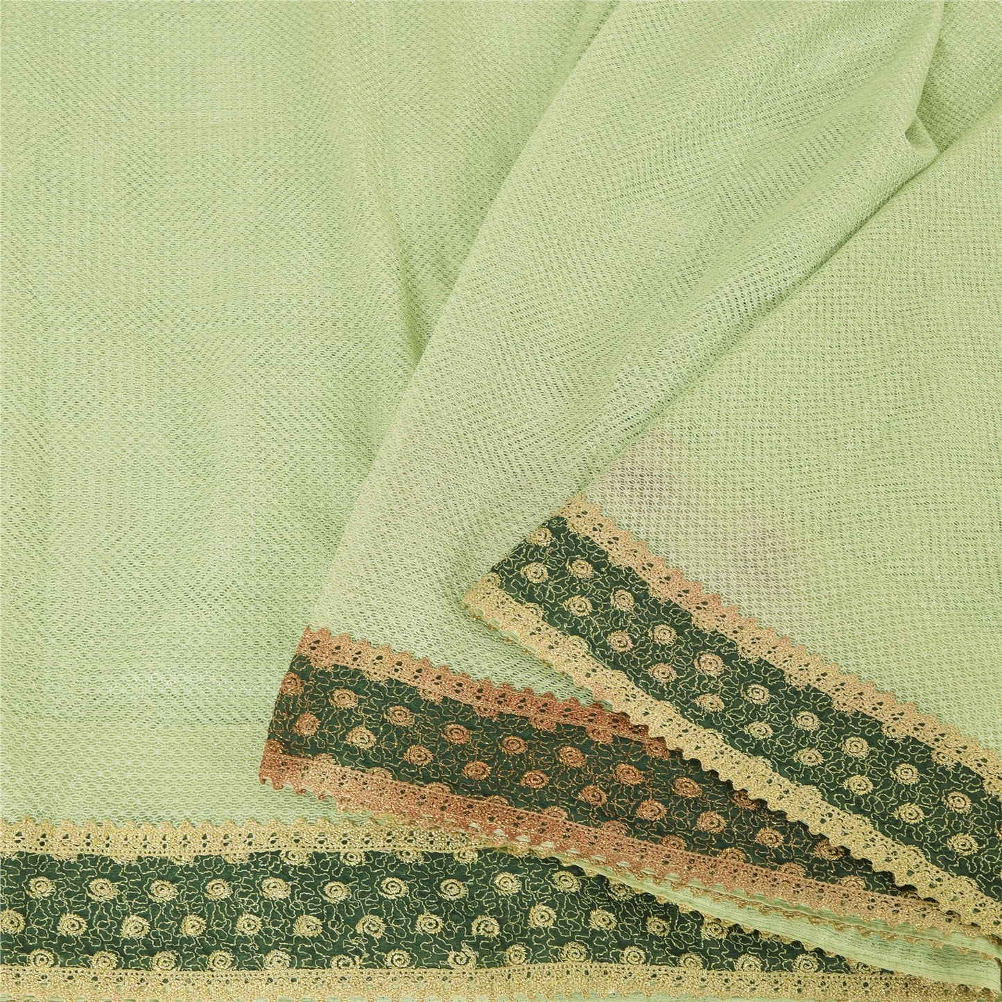 Sanskriti Vintage Pistachio Green Sarees Art Silk Embroidery Premium Sari Sustainable Fabric