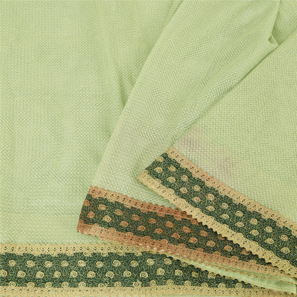 Sanskriti Vintage Pistachio Green Sarees Art Silk Embroidery Premium Sari Sustainable Fabric