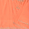 Sanskriti Vintage Peach Indian Sarees Georgette Hand Beaded Fabric Cultural Sari