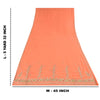 Sanskriti Vintage Peach Indian Sarees Georgette Hand Beaded Fabric Cultural Sari