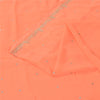 Sanskriti Vintage Peach Indian Sarees Georgette Hand Beaded Fabric Cultural Sari