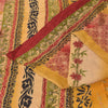Sanskriti Vintage Sarees Crepe Hand Embroidered Kantha Printed Sari Craft Fabric