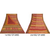 Sanskriti Vintage Sarees Crepe Hand Embroidered Kantha Printed Sari Craft Fabric