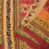 Sanskriti Vintage Sarees Crepe Hand Embroidered Kantha Printed Sari Craft Fabric