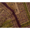 Vintage Indian Sarees Georgette Hand Embroidered Fabric Kantha Premium Sari