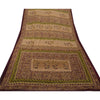 Vintage Indian Sarees Georgette Hand Embroidered Fabric Kantha Premium Sari
