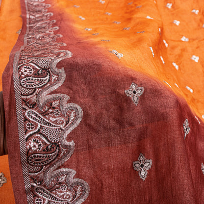 Sanskriti Vintage Indian Sarees Yellow Pure Silk Woven Craft Fabric HeritageSari