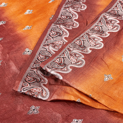 Sanskriti Vintage Indian Sarees Yellow Pure Silk Woven Craft Fabric HeritageSari