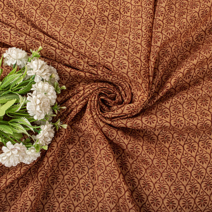 Sanskriti Vintage Kota Woven-Embroidered-Printed Cotton Saree Peach Sari Fabric