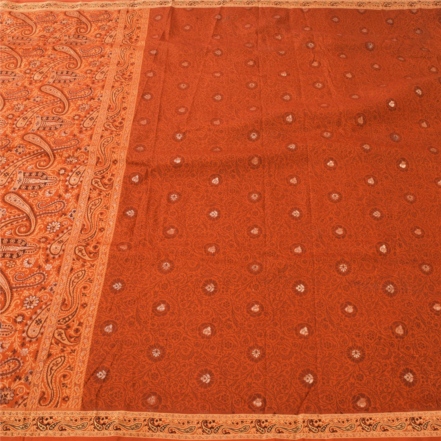 Sanskriti Vintage Indian Sarees Pure Silk Hand Woven Premium Sari Craft Fabric