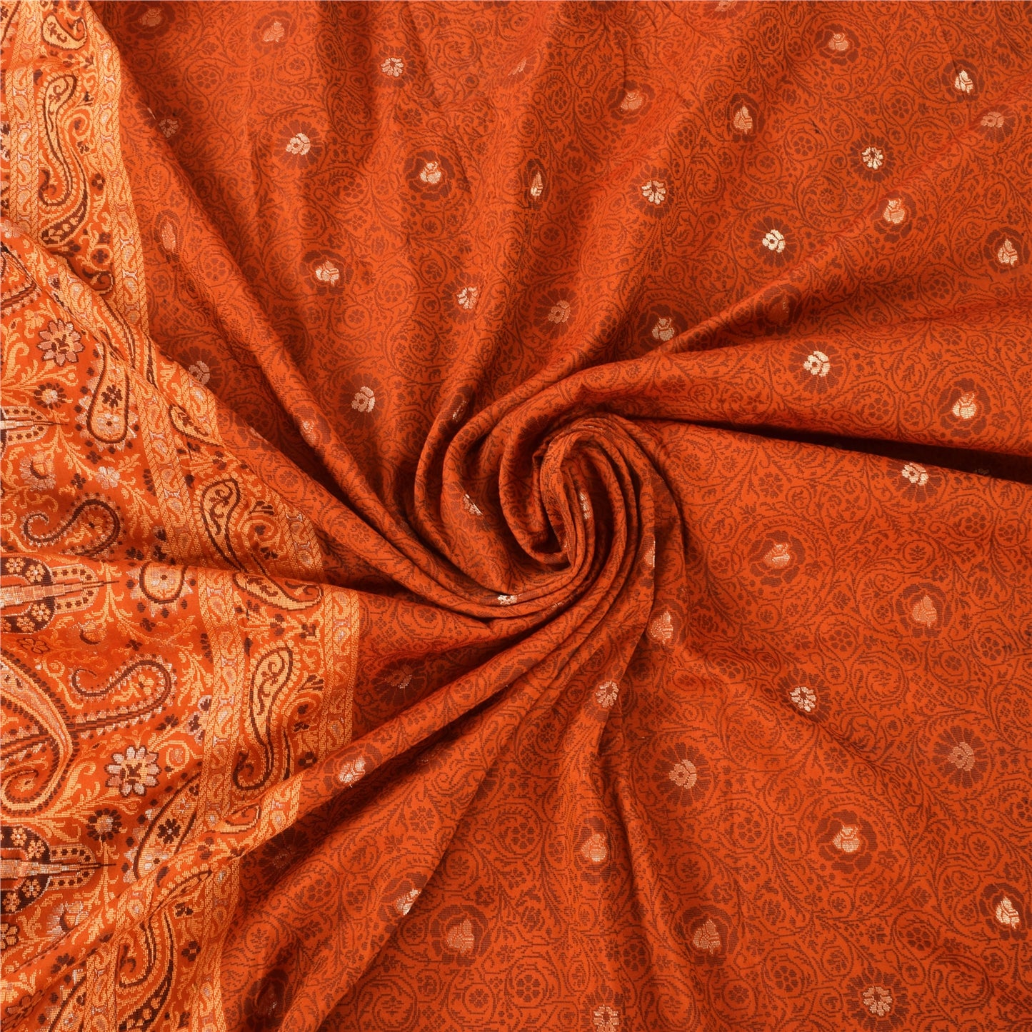 Sanskriti Vintage Indian Sarees Pure Silk Hand Woven Premium Sari Craft Fabric