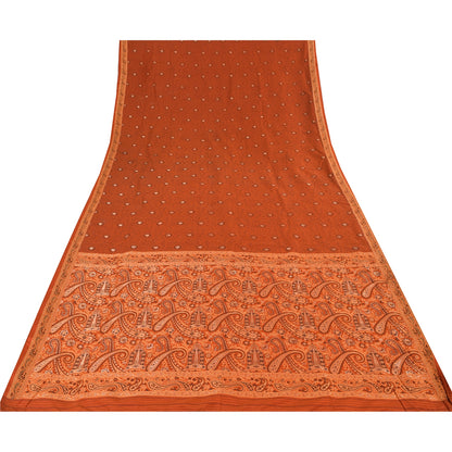 Sanskriti Vintage Indian Sarees Pure Silk Hand Woven Premium Sari Craft Fabric