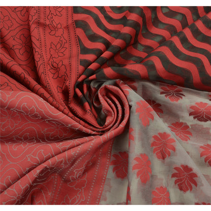 Sanskriti Vintage Indian Sarees Cotton Woven Craft Fabric Premium Sari Floral