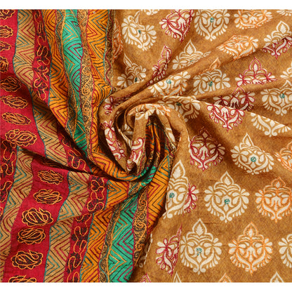 Sanskriti Vintage Sarees Art Silk Hand Beaded Craft Woven Fabric Premium Sari