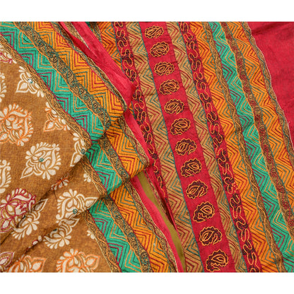 Sanskriti Vintage Sarees Art Silk Hand Beaded Craft Woven Fabric Premium Sari