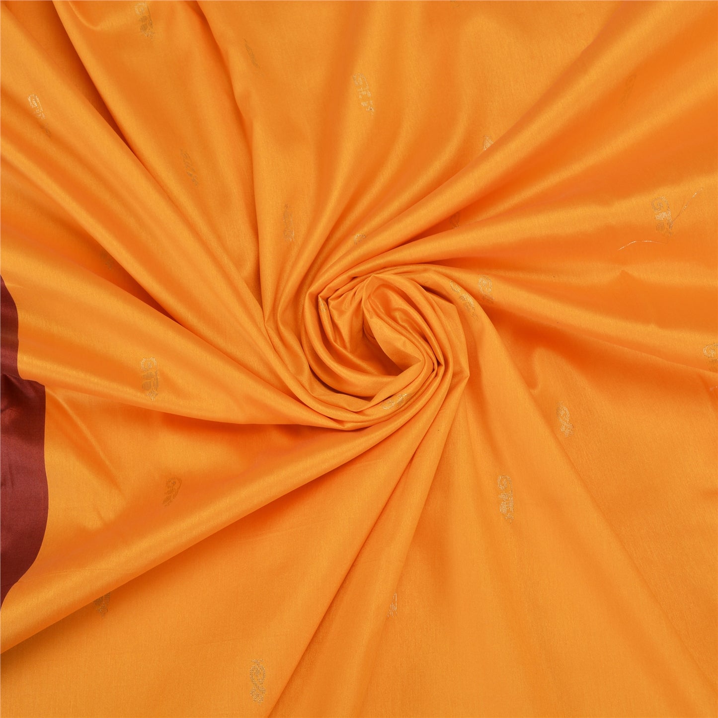 Sanskriti Vintage Sari Art Silk Indian Yellow/Dark Red Sarees Zari Woven 5YD Craft Fabric Add-Elegance to Table Linen, Curtains Cushion