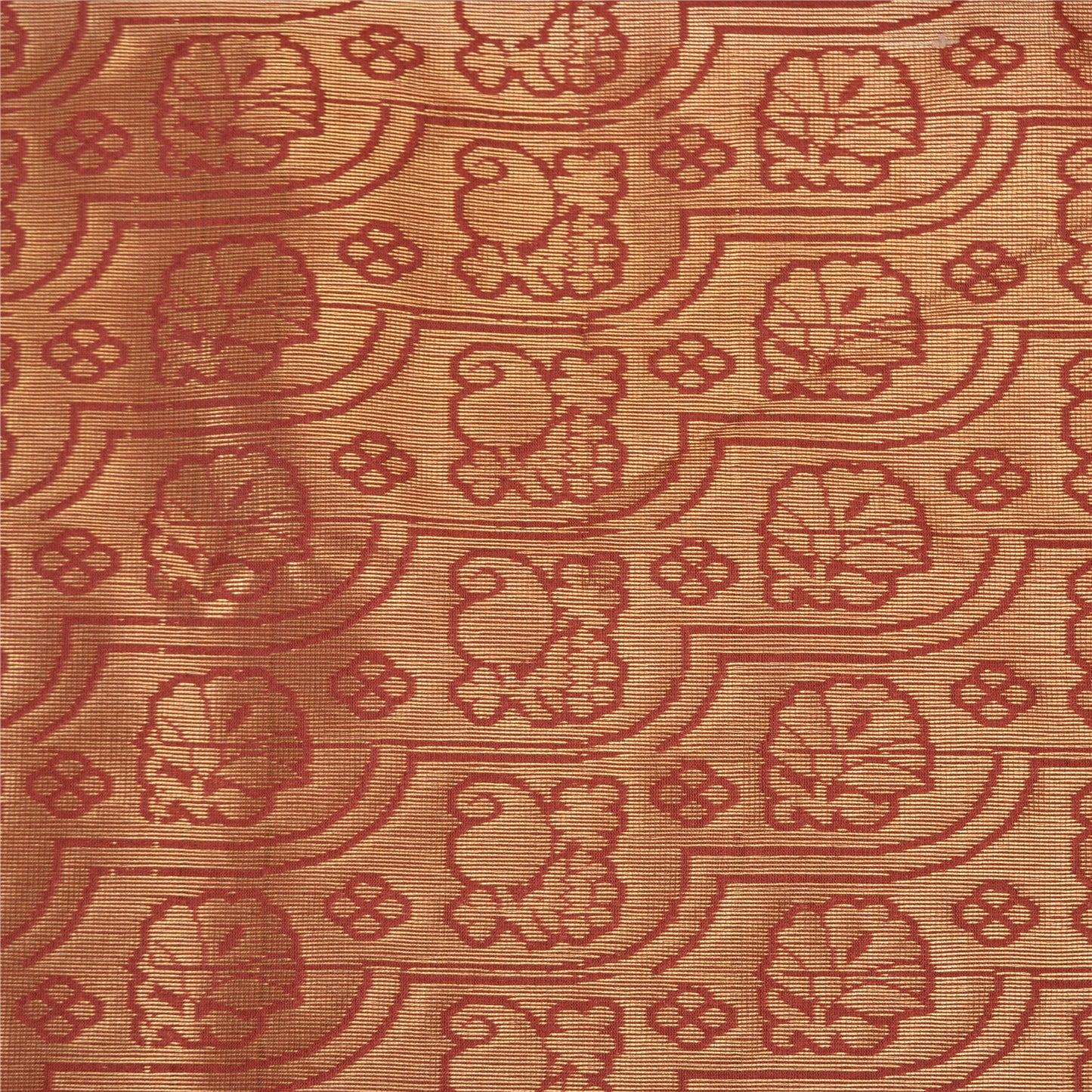 Sanskriti Vintage Sari Art Silk Indian Yellow/Dark Red Sarees Zari Woven 5YD Craft Fabric Add-Elegance to Table Linen, Curtains Cushion