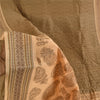 Sanskriti Vintage Brown/Cream Sarees Pure Cotton Printed Sari 5+ yd Craft Fabric