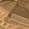 Sanskriti Vintage Brown/Cream Sarees Pure Cotton Printed Sari 5+ yd Craft Fabric