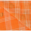 Sanskriti Vintage Indian Saree 100% Pure Cotton Woven Craft Sustainable Fabric Orange Sari