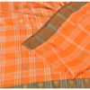 Sanskriti Vintage Indian Saree 100% Pure Cotton Woven Craft Sustainable Fabric Orange Sari