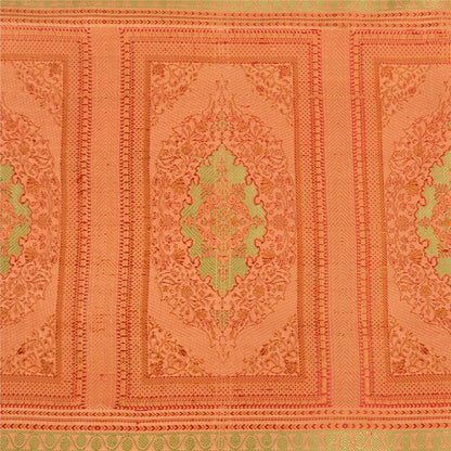 Sanskriti Vintage Sarees 100% Pure Silk Woven Craft Fabric Premium Peach Sari