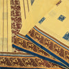 Sanskriti Vintage Craft Fabric Cream Baluchari Woven Sarees Pure Silk 5+YD Sari