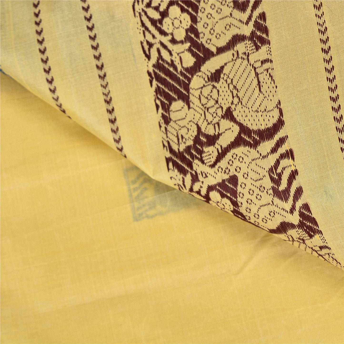 Sanskriti Vintage Craft Fabric Cream Baluchari Woven Sarees Pure Silk 5+YD Sari