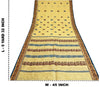 Sanskriti Vintage Craft Fabric Cream Baluchari Woven Sarees Pure Silk 5+YD Sari