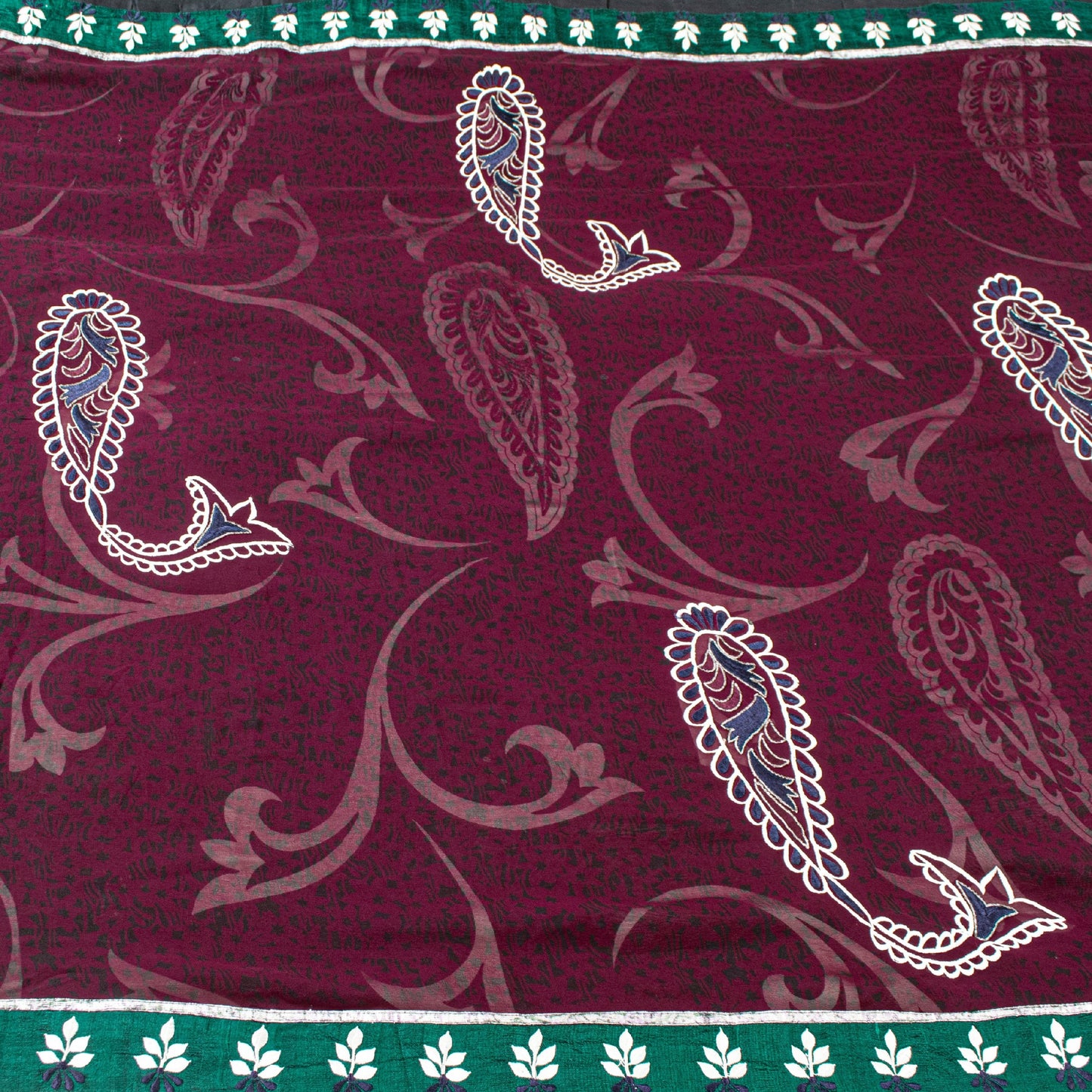 Sanskriti vintage Black-Purple Sarees Pure Georgette Hand Bead Fabric 5 Yd Sari