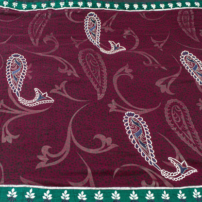 Sanskriti vintage Black-Purple Sarees Pure Georgette Hand Bead Fabric 5 Yd Sari