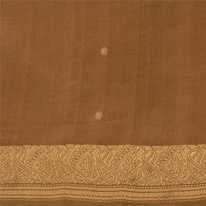 Sanskriti Vintage Brown Sarees 100% Pure Silk Woven Premium Fabric 5+ Yd Sari